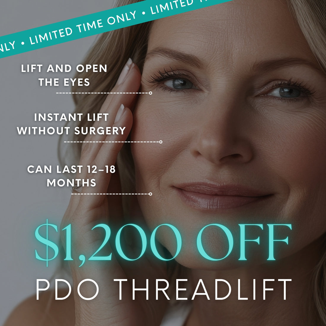 PDO Threads Mid & Lower Face Lift | Tighten, Tone with a Mini-Face Lift in 90 Minutes. No Fillers, No Surgery, Just an Instant Lift.