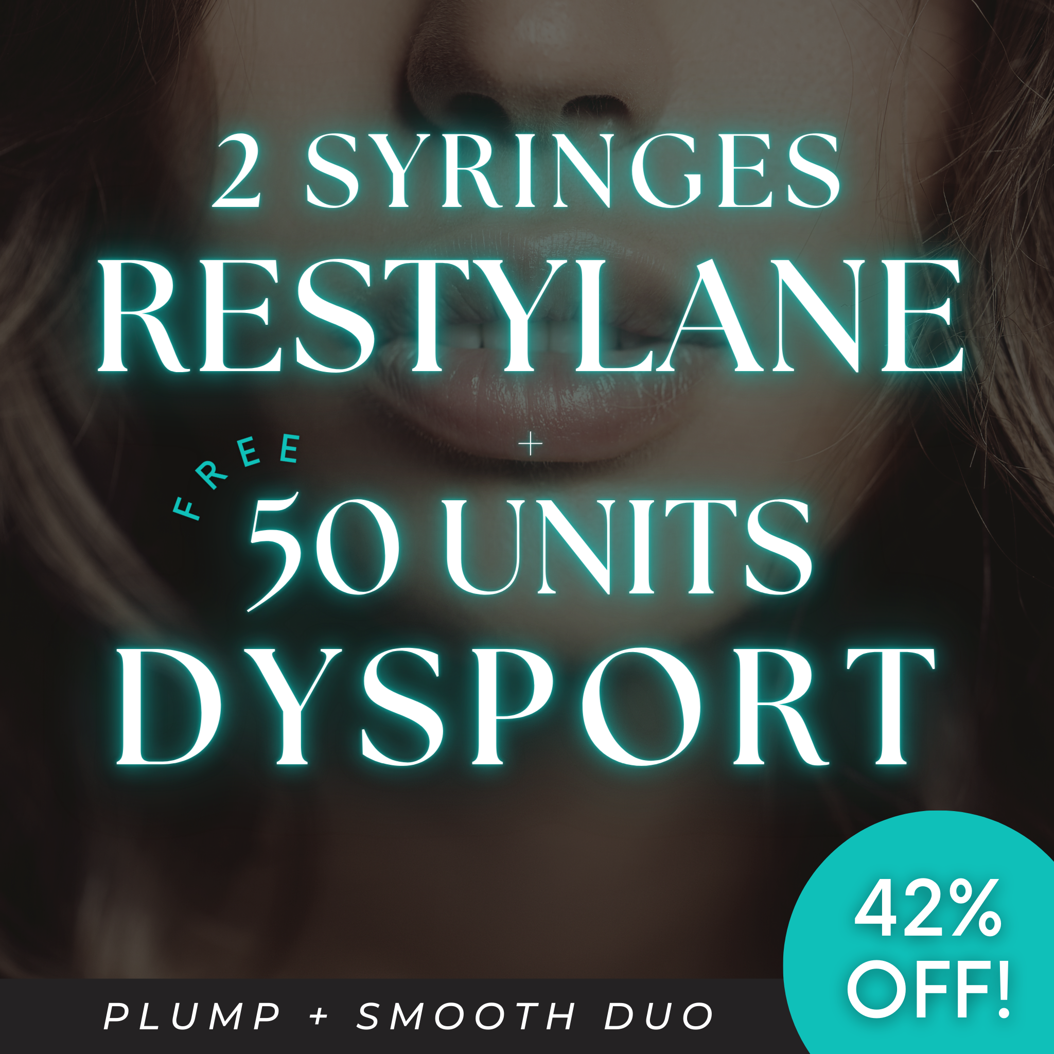 33% de descuento en 2 jeringas de relleno Restylane + 50 unidades de Dysport GRATIS