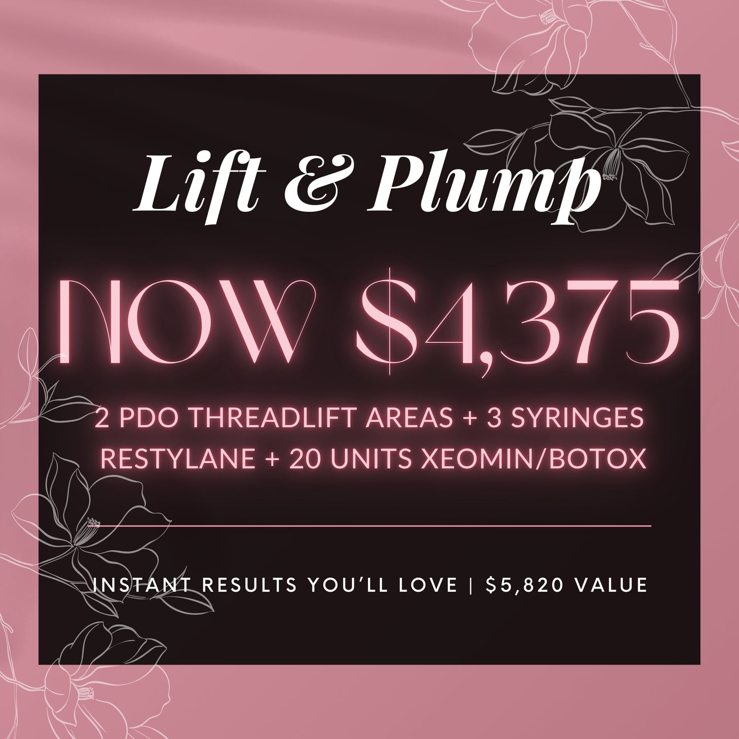 Lifting y Relleno | Lifting con Hilos PDO de 2 Zonas + 3 Jeringas de Restylane + 20 Unidades de Botox/Xeomin