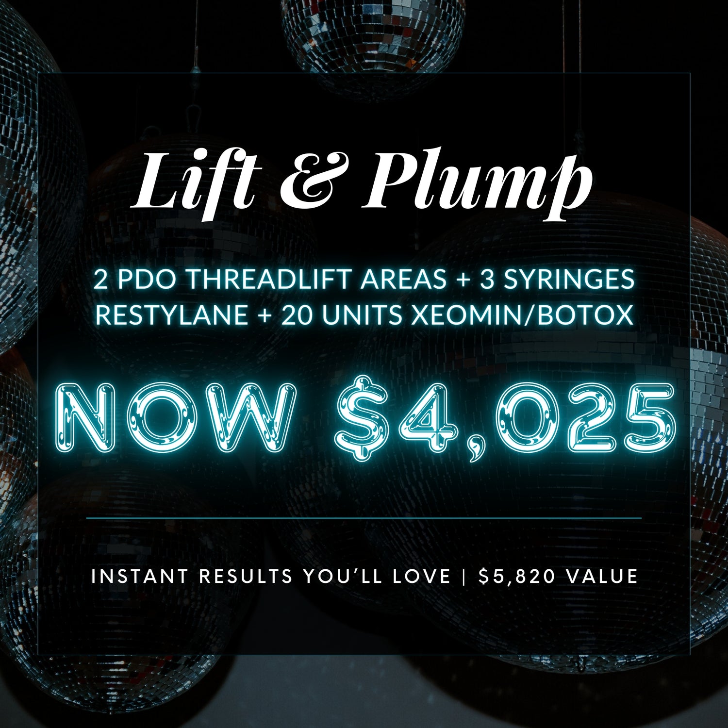 Lift &amp; Plump | 2 Areas PDO Threadlift + 3 Syringe Restylane + 20 Units Botox/Xeomin