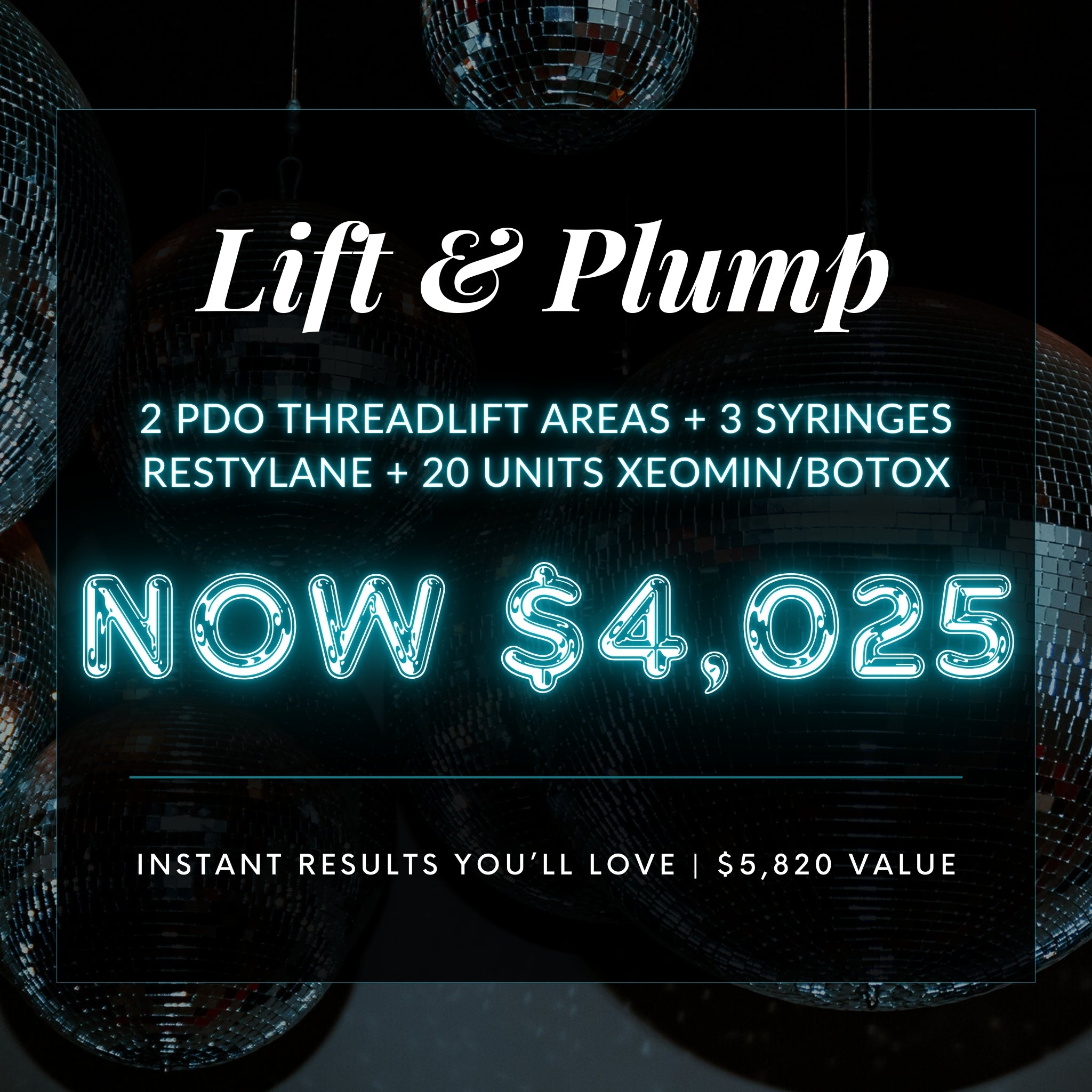 Lift &amp; Plump | 2 Areas PDO Threadlift + 3 Syringe Restylane + 20 Units Botox/Xeomin